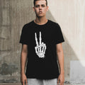 Skeleton Hand Peace Tee in Faded Black — Void Supply heavyweight tee